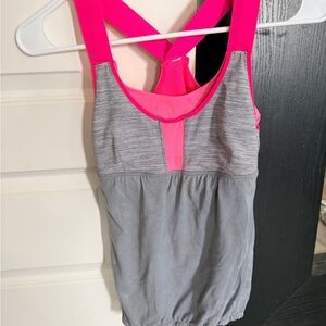 Lululemon Run: Stuff Your Bra Tank Top in the Paris Pink/Heathered Blurred Grey